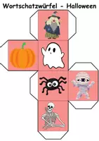 Vorschau - Arbeitsblätter - Bilderwürfel Halloween - DaZ/DaF, Deutsch (Spiel) - Seite 1