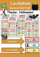 Vorschau - Unterrichtsreihen - Laufdiktat / Schleichdiktat Halloween - DaZ/DaF, Deutsch (Diktat) - Deckblatt