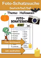 Vorschau - Unterrichtsreihen - GRATIS Foto-Schatzsuche Halloween - DaZ/DaF, Deutsch (Klassenspiel) - Deckblatt