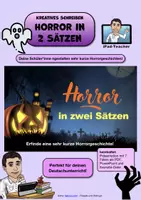Vorschau - Präsentationen/Tafelbilder - Horror in zwei Sätzen: Guselgeschichten zu Halloween - Deckblatt