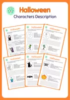 Vista previa - Juegos / Gamificación - Halloween Character Descriptions - Writing Activity - Portada