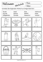 Aperçu - Feuilles d'exercices - Halloween Arbeitsblätter 1. und 2. Klasse - Page 1