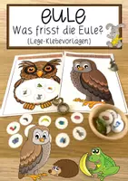 Vorschau - Anderer Materialtyp - Eule - Was frisst die Eule? (Lege-Klebevorlagen) - Deckblatt