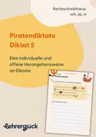 Vorschau - Arbeitsblätter - Diktat mit Rechtschreibfokus | sch, sp, st unterscheiden - Deckblatt