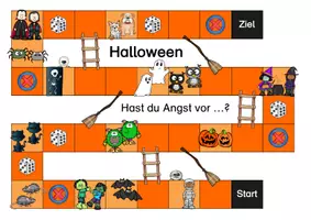 Vorschau - Spiele - Leiterspiel/Brettspiel Halloween (DaZ) - Seite 1