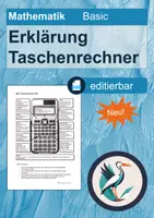 Vorschau - Merkblätter - Erklärung / Funktionen Taschenrechner - Übersicht, Einführung - editierbar - Deckblatt