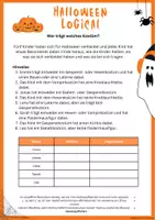 Vorschau - Arbeitsblätter - Halloween Logical 3./4. Klasse - Wer trägt welches Kostüm? - Seite 1