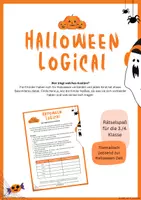 Vorschau - Arbeitsblätter - Halloween Logical 3./4. Klasse - Wer trägt welches Kostüm? - Deckblatt