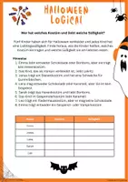 Vorschau - Arbeitsblätter - Halloween Logical 3./4. Klasse - Wer liebt welche Süßigkeit? - Seite 1