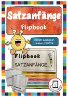 Vorschau - Arbeitsblätter - Flipbook Satzanfänge für die Schreibzeit - Deckblatt