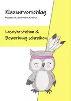 Vorschau - Klassenarbeiten - Differenzierte Klausur: Leseverstehen und Bewerbung schreiben - Deckblatt