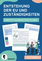 Vorschau - Arbeitsblätter - Entstehung der EU und Zuständigkeiten - Deckblatt