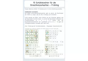Vorschau - Fördermaterial/Inklusion - Streichholzschachtelwörter Frühling - Schüttelwörter - Deckblatt