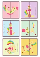 Vista previa - Tarjetas / Manipulativos - 12 ROMPECABEZAS POSTURAS DE YOGA CON UNICORNIOS - página 3