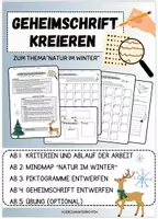 Vorschau - Unterrichtsreihen - Geheimschrift kreieren zum Thema Winter ❄️ - Deckblatt