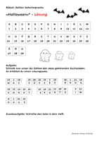 Vorschau - Arbeitsblätter - Geheimschrift Halloween (2-fach differenziert) - Seite 1