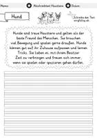 Vorschau - Arbeitsblätter - Abschreibtexte - Haustiere | Abschreibübungen | Deutsch 1. Klasse | Grundschrift - Seite 1