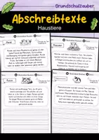 Vorschau - Arbeitsblätter - Abschreibtexte - Haustiere | Abschreibübungen | Deutsch 1. Klasse | Grundschrift - Deckblatt