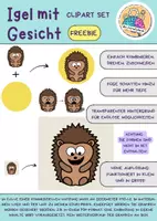 Vorschau - selbst erstellte Cliparts/Grafiken - Freebie - Igel mit Gesicht (Clipart) - Seite 1