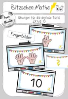 Vorschau - Aufgabenkarten - Blitzblick Mathe digital: Fingerbilder im Zahlenraum bis 10 - Deckblatt