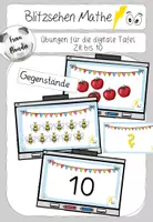 Vorschau - Aufgabenkarten - Blitzblick Gegenstände digital: Zahlenraum bis 10 - Deckblatt