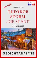 Vorschau - Arbeitsblätter - Klausur - Lyrik- "Die Stadt" von Theodor Storm - Deckblatt