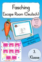 Vorschau - Audio-Dateien - Escape Room: Fasching Interactive (Deutsch Klasse 3) - Deckblatt