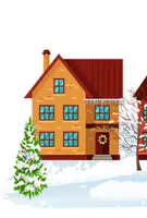 Vorschau - Mal- und Bastelvorlagen - Unser kleines Weihnachtsdorf (kreatives Schreiben) Bastelvorlage - Seite 1