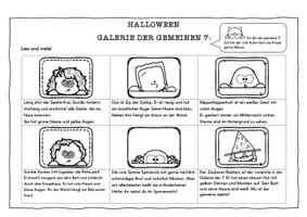 Vorschau - Arbeitsblätter - Lies und male: Halloween. Gruselig-schaurige Leseaufgaben - Seite 3