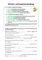 Vorschau - Arbeitsblätter - Getrennt- und Zusammenschreibung - Arbeitsblatt - Seite 1