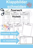 Vorschau - Arbeitsblätter - Prickel Feuerwerk Klappbilder schneiden - DaZ/DaF, Deutsch, Kunst - Deckblatt