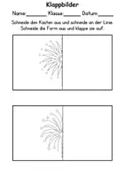 Vorschau - Arbeitsblätter - Prickel Feuerwerk Klappbilder schneiden - DaZ/DaF, Deutsch, Kunst - Seite 1