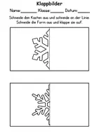 Vorschau - Arbeitsblätter - Schneeflocken Klappbilder schneiden - DaZ/DaF, Deutsch, Kunst - Seite 1