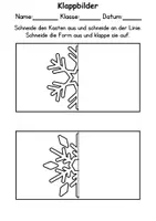 Vorschau - Arbeitsblätter - Schneeflocken Klappbilder schneiden - DaZ/DaF, Deutsch, Kunst - Seite 3