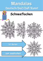 Vorschau - Arbeitsblätter - Mandalas Schneeflocken - Grundschule - Bastelvorlagen - Deckblatt