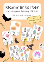 Vorschau - Spiele - Klammerkarten zur Mengenerfassung ZR 1-10 (Halloween) - Deckblatt