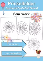 Vorschau - Arbeitsblätter - Prickelbilder / Fensterbilder Feuerwerk - Grundschule - Bastelvorlagen (Prickelfeuerwerk) - Deckblatt