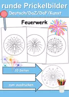 Vorschau - Arbeitsblätter - runde Prickelbilder / Fensterbilder Feuerwerk - Grundschule - Bastelvorlagen (rundes Prickelfeuerwerk) - Deckblatt