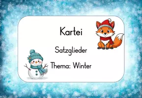 Vorschau - Stationenlernen - Satzglieder üben – Winter - Kartei mit Lösungen (3./4. Klasse) - Seite 1