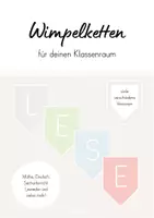 Vorschau - Poster - Wimpelketten für deinen Klassenraum/ Classroom Management - Deutsch, Mathe und vieles mehr (beige, bunt) - Deckblatt
