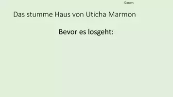 Vorschau - Unterrichtsreihen - Das stumme Haus von U. Marmon _ Materialkiste - Seite 1