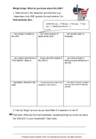 Vorschau - Arbeitsblätter - What do you know about the USA? Mingle bingo und interaktives Quiz - Seite 1
