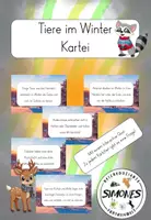 Vorschau - Fördermaterial/Inklusion - Tiere im Winter Kartei plus Quiz - Deckblatt