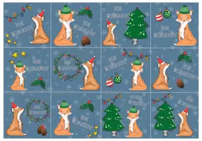 Vorschau - Poster - Grußkärtchen zu Weihnachten für die Fuchsklasse - Seite 1