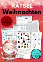 Vorschau - Arbeitsblätter - Rätsel Weihnachten, weihnachtliche Arbeitsblätter - Deckblatt