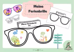 Vorschau - Mal- und Bastelvorlagen - Meine Ferienbrille - Deckblatt