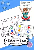 Vorschau - Spiele - Übungskarten Rechentrick: -Zehner + Einer ZR 100 + Interactive zur "Addition mit der Rechenmaschine" - Deckblatt