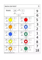 Vorschau - Fördermaterial/Inklusion - Übungskarten Rechentrick schrittweise Subtraktion ZR 20 - Seite 1