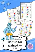 Vorschau - Spiele - Übungskarten schrittweise Subtraktion ZR 100 + Interactive "Zwerg- und Riesenaufgaben ZR 100" - Deckblatt