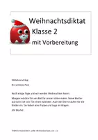 Vorschau - Arbeitsblätter - Weihnachtsdiktat Klasse 2, teilweise leistungsdifferenziert - Deckblatt